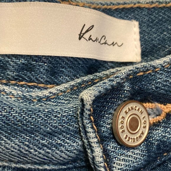 Women’s KanCan High Rice Split Hem Straight Jeans - Picture 7 of 7